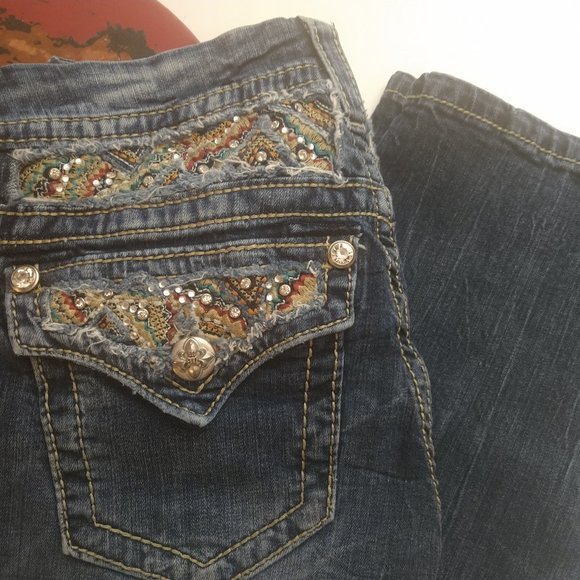 Miss Me Bling Signature Boot 27 Embroidered Accent - Picture 3 of 13